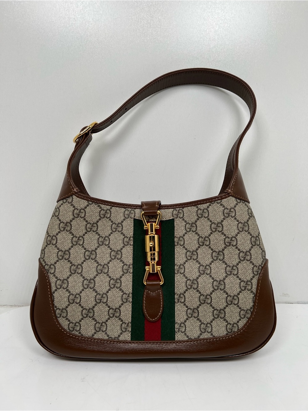 Gucci Jackie 1961 GG Shoulder Bag Small Brown